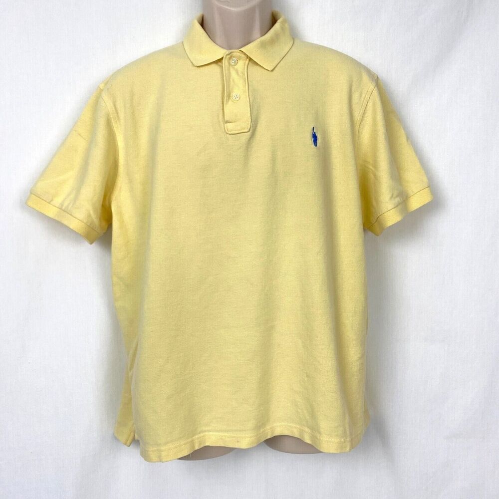 J Crew Vintage Polo Shirt Mens XL Yellow Short Sleeve Casual Logo Cotton